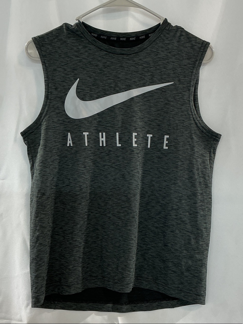 Nike Men’s Dark Gray Sleeveless Tank with White Swoosh